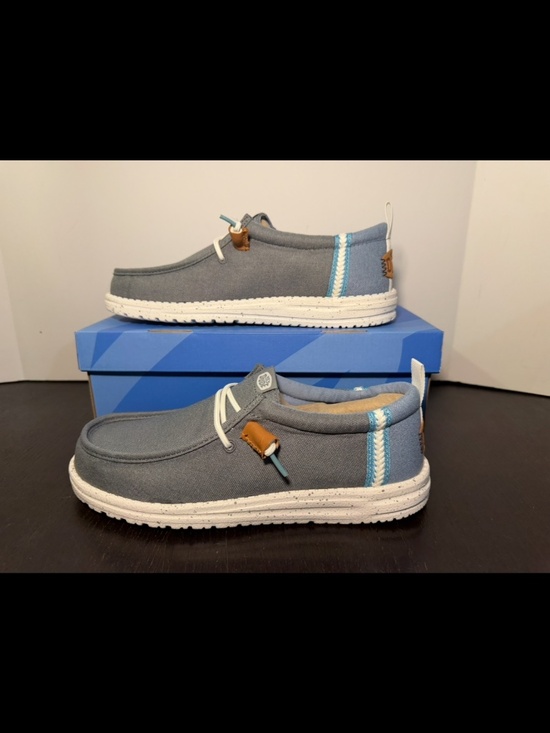 Hey Dude Wally Craft Linen Casual Shoes Monument Grey/Faded Denim Mens Size 8 main image 7